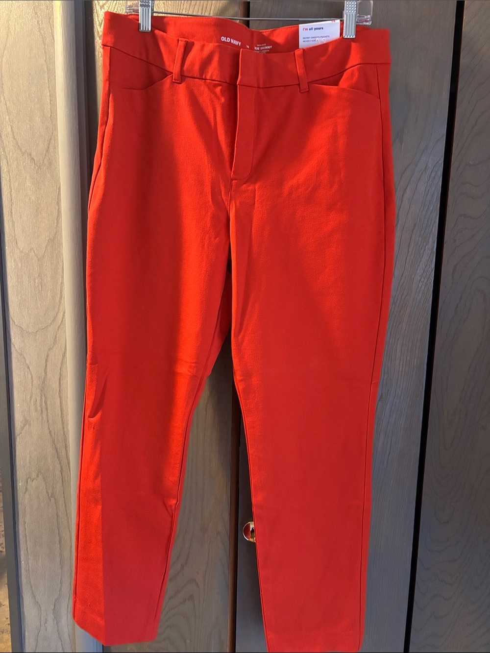 NWT Old Navy Pixie Skinny High Rise Pants Orange Red Work Business Casual